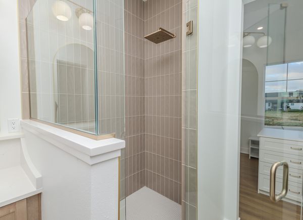 Tiled walk-in shower