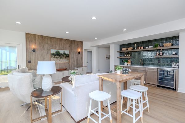 Lower-level family room and wet bar