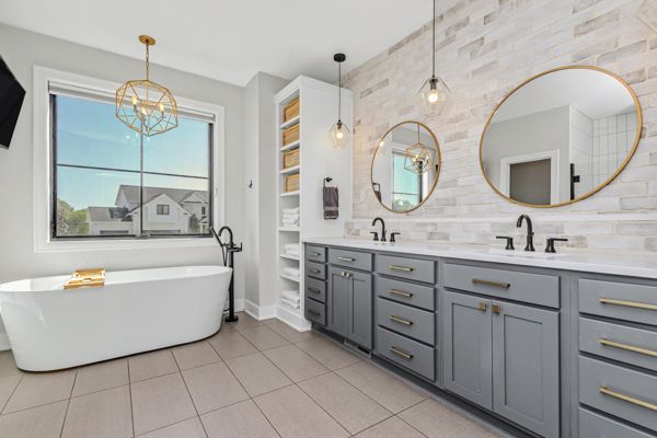 Primary bathroom with soaking tub