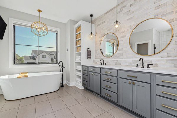 Primary bathroom with soaking tub