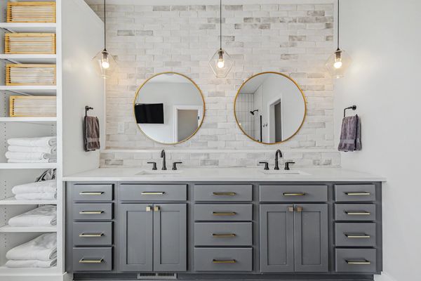 Primary bathroom double vanity
