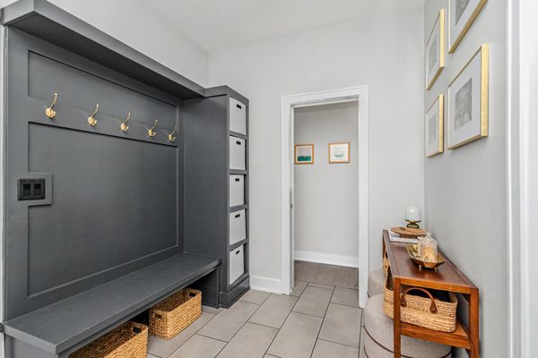 Drop zone with built-in bench